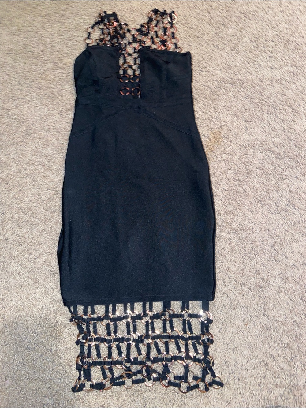 Black bandage dress with gold